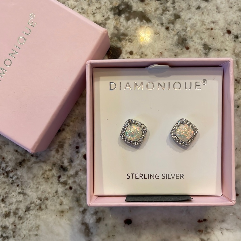 Diamonique earrings new, never worn